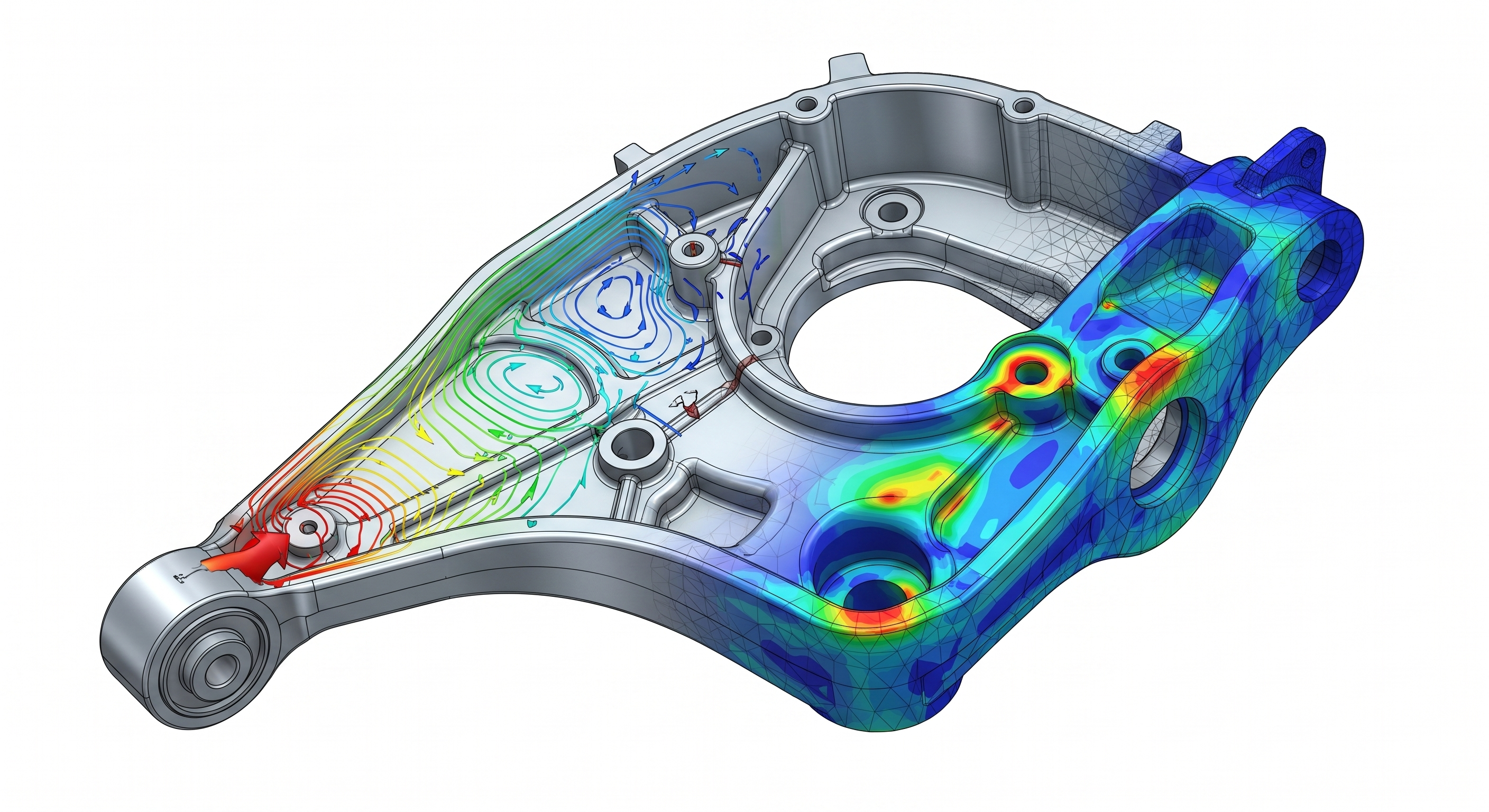 Mold flow and stress analysis visual